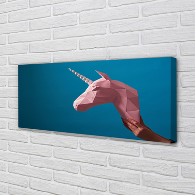 Tableaux sur toile canvas Origami licorne rose