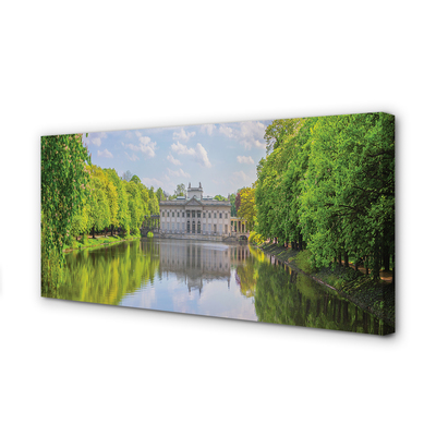 Tableaux sur toile canvas Varsovie palais du lac de la forêt
