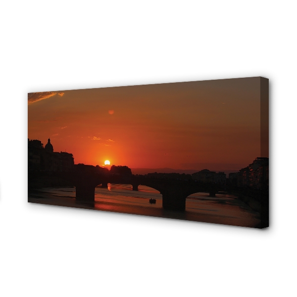 Tableaux sur toile canvas Coucher de soleil italie rivière
