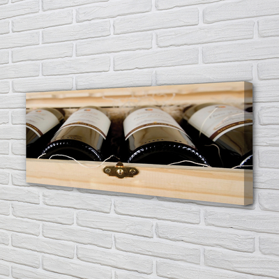 Tableaux sur toile canvas Bouteilles de vin dans une boîte