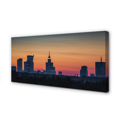 Tableaux sur toile canvas Panorama sunset de varsovie