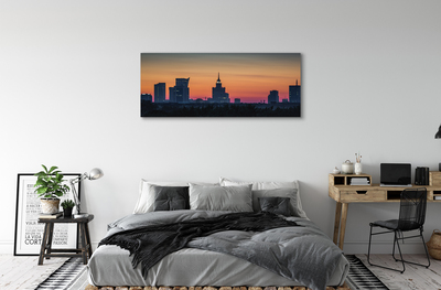 Tableaux sur toile canvas Panorama sunset de varsovie