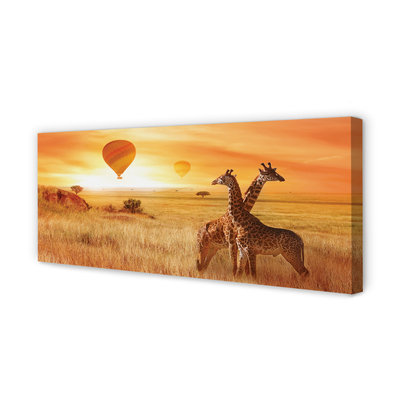 Tableaux sur toile canvas Ballons ciel girafe