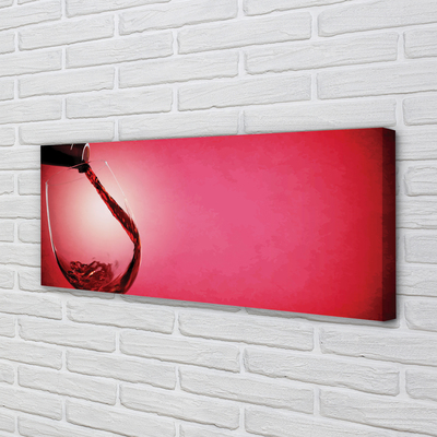 Tableaux sur toile canvas Verre fond rouge sur la gauche