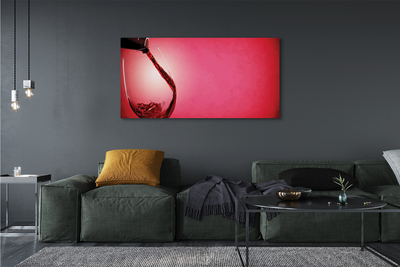 Tableaux sur toile canvas Verre fond rouge sur la gauche