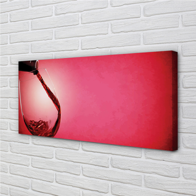 Tableaux sur toile canvas Verre fond rouge sur la gauche