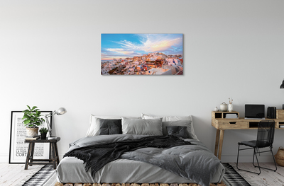 Tableaux sur toile canvas Grèce panorama du coucher du soleil ville