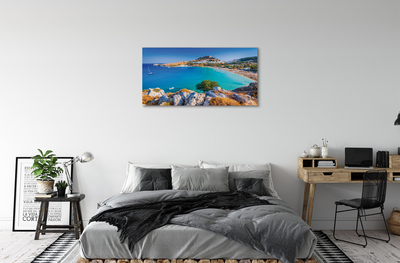 Tableaux sur toile canvas Panorama de plage de la côte grèce