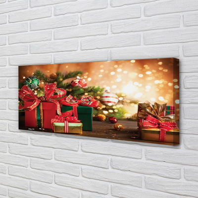 Tableaux sur toile canvas Cadeaux décorations de noël lumières