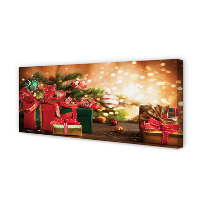 Tableaux sur toile canvas Cadeaux décorations de noël lumières