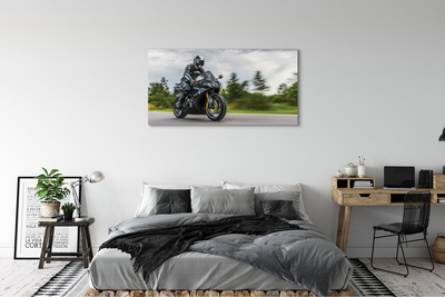 Tableaux sur toile canvas Ciel nuages ​​route moto