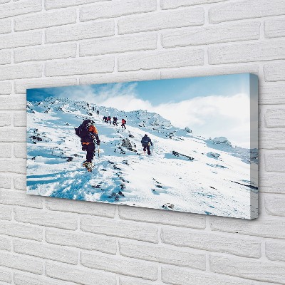 Tableaux sur toile canvas Escalade les montagnes en hiver