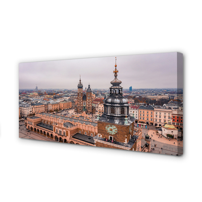 Tableaux sur toile canvas Cracovie panorama des églises d'hiver