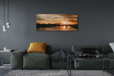 Tableaux sur toile canvas Coucher du soleil pont de la rivière cracovie