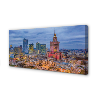 Tableaux sur toile canvas Varsovie panorama du coucher du soleil