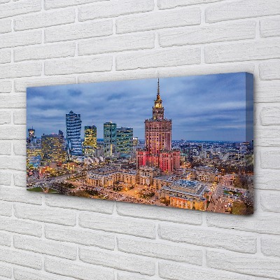 Tableaux sur toile canvas Varsovie panorama du coucher du soleil
