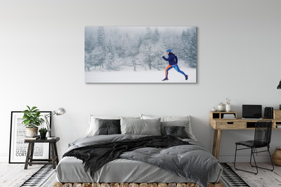 Tableaux sur toile canvas Forêt bonhomme de neige d'hiver