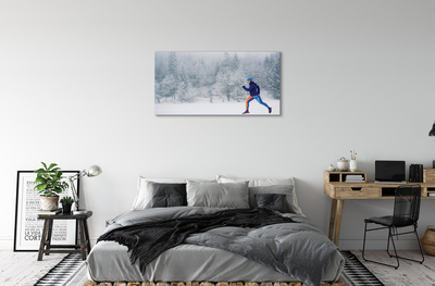 Tableaux sur toile canvas Forêt bonhomme de neige d'hiver