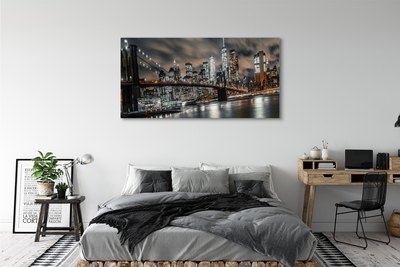 Tableaux sur toile canvas Pont panorama nocturne