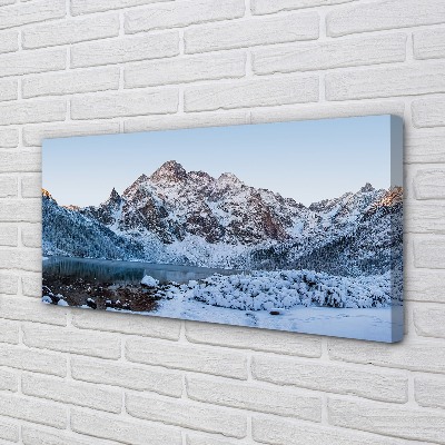 Tableaux sur toile canvas Lac de montagne d'hiver