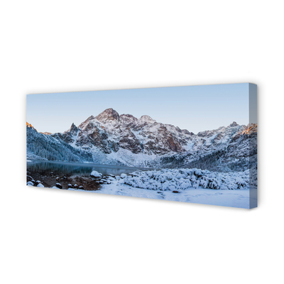 Tableaux sur toile canvas Lac de montagne d'hiver