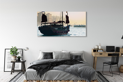 Tableaux sur toile canvas Le navire ciel de la ville de la mer