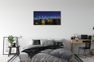 Tableaux sur toile canvas Panorama de nuit de varsovie