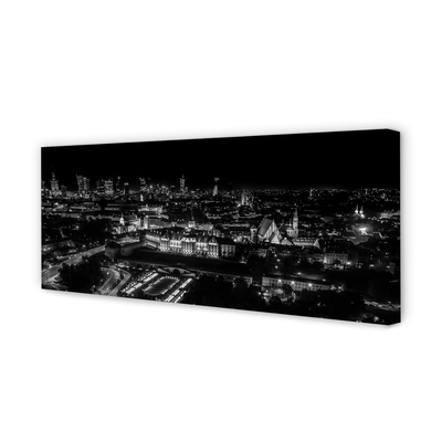 Tableaux sur toile canvas Panorama nocturne des gratte-ciel de varsovie
