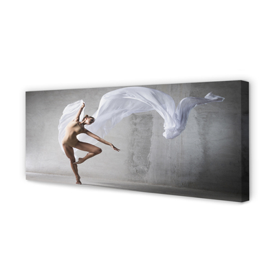 Obrazy na płótnie Kobieta taniec biały materiał