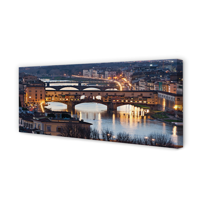 Tableaux sur toile canvas Rivière italie ponts de nuit