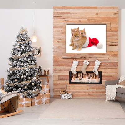 Tableaux sur toile Chats du Père Noël