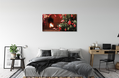 Tableaux sur toile canvas Lumières baubles arbre de noël cadeaux