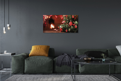 Tableaux sur toile canvas Lumières baubles arbre de noël cadeaux