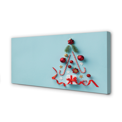 Tableaux sur toile canvas Cadeau baubles décorations de bonbons