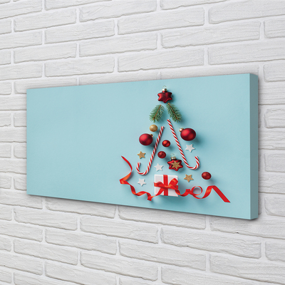 Tableaux sur toile canvas Cadeau baubles décorations de bonbons