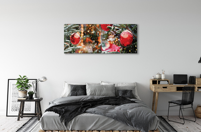 Tableaux sur toile canvas Babioles d'arbres de noël de neige