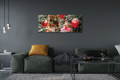 Tableaux sur toile canvas Babioles d'arbres de noël de neige