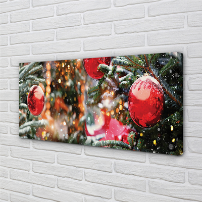 Tableaux sur toile canvas Babioles d'arbres de noël de neige