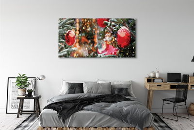 Tableaux sur toile canvas Babioles d'arbres de noël de neige