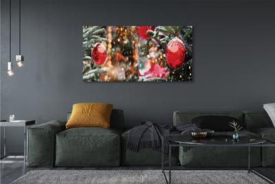 Tableaux sur toile canvas Babioles d'arbres de noël de neige