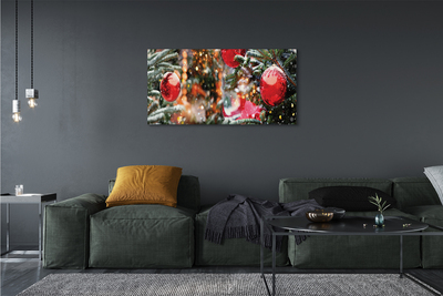 Tableaux sur toile canvas Babioles d'arbres de noël de neige