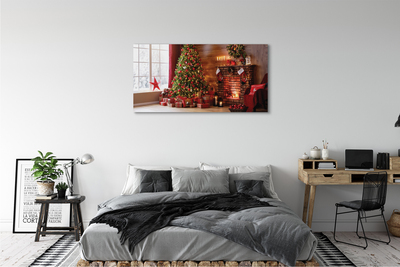 Tableaux sur toile canvas Cadeaux de décoration d'arbre de noël cheminée