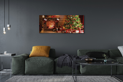 Tableaux sur toile canvas Cadeaux cheminée lumières de noël