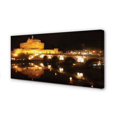 Tableaux sur toile canvas Ponts rome rivière nuit