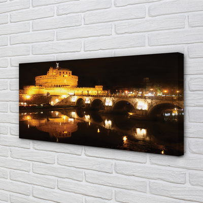 Tableaux sur toile canvas Ponts rome rivière nuit