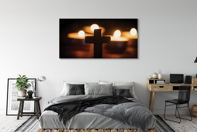 Tableaux sur toile canvas Croix de bougies