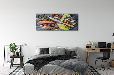 Tableaux sur toile canvas Couteau ignames tomates épinards