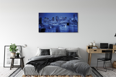 Tableaux sur toile canvas Rivière gratte-ciel pont panorama