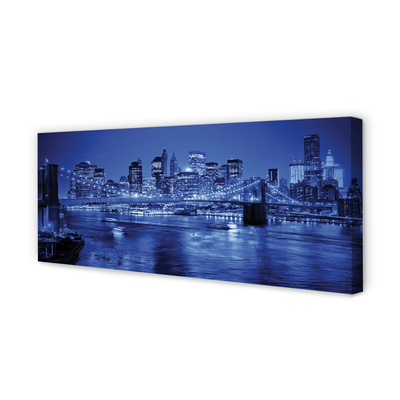 Tableaux sur toile canvas Rivière gratte-ciel pont panorama