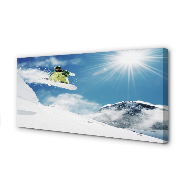 Tableaux sur toile canvas Planche à neige de montagne man